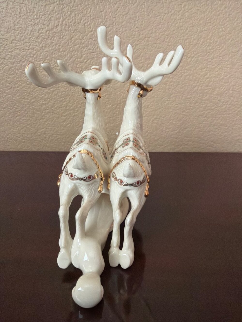 Lenox Dash Away All Reindeer Dasher & Dancer 24K Gold Porcelain MINT - No Box - Picture 4 of 14